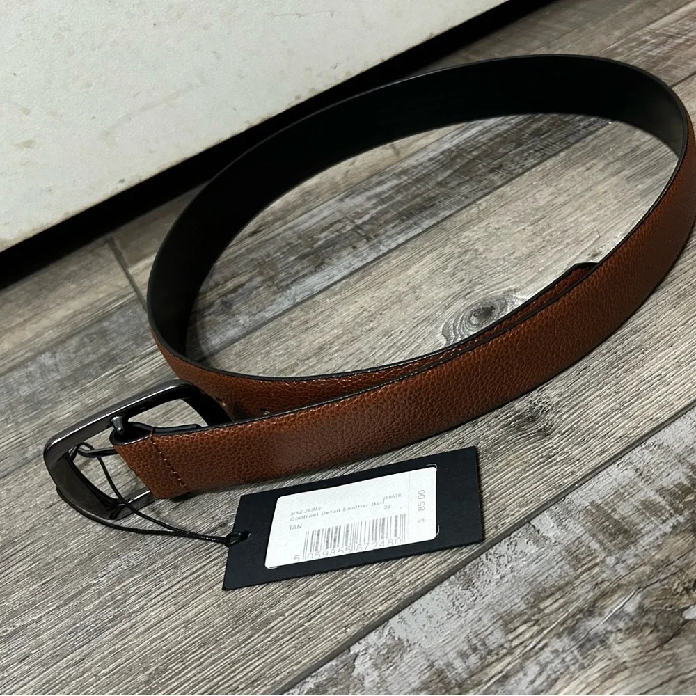 TED BAKER ITALIAN LEATHER BELT Brown Pebble texture size 32
